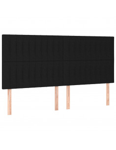 Giroletto a Molle con Materasso Nero 180x200 cm in Tessuto