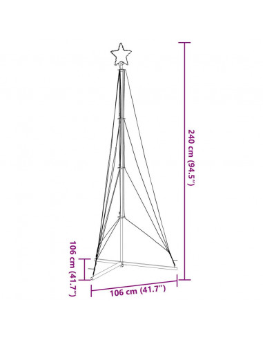 Illuminazione per Albero di Natale 483 LED Bianco Freddo 240 cm