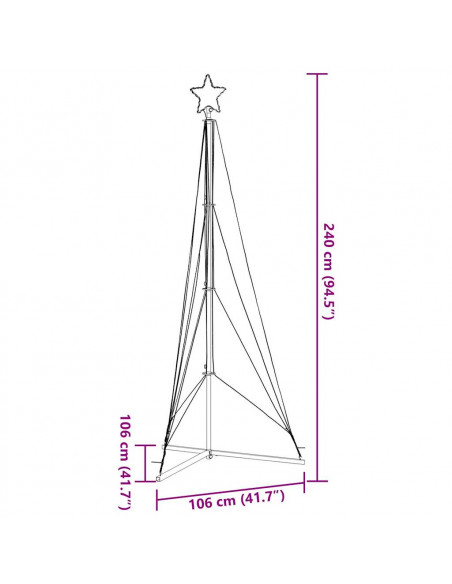 Illuminazione per Albero di Natale 483 LED Bianco Freddo 240 cm