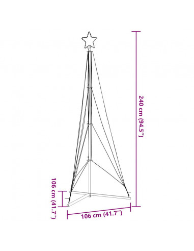 Illuminazione per Albero di Natale 483 LED Colorato 240 cm