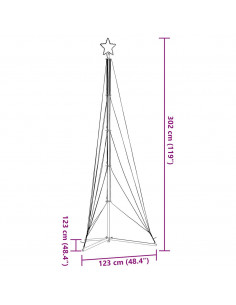 Illuminazione per Albero di Natale 525 LED Bianco Caldo 302 cm