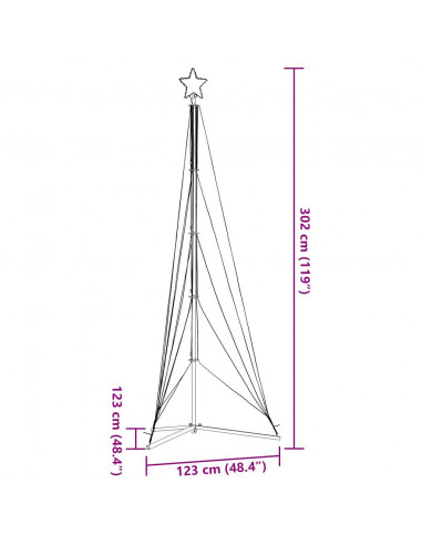 Illuminazione per Albero di Natale 525 LED Bianco Caldo 302 cm
