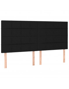 Giroletto a Molle con Materasso Nero 200x200 cm in Tessuto