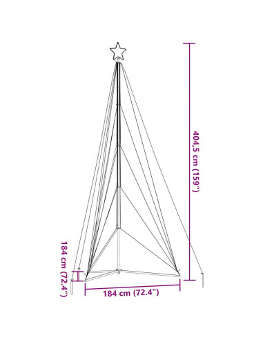 Illuminazione per Albero di Natale 615 LED Bianco Caldo 404,5cm