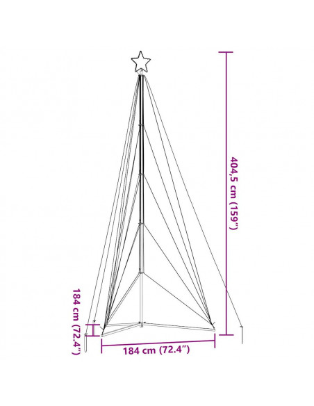 Illuminazione per Albero di Natale 615 LED Bianco Caldo 404,5cm