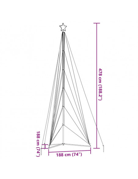 Illuminazione per Albero di Natale 861 LED Blu 478 cm