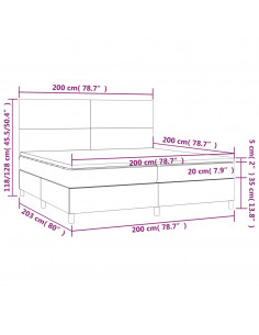 Giroletto a Molle con Materasso Nero 200x200 cm in Velluto