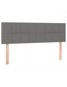 Giroletto a Molle con Materasso Grigio Scuro 140x190 cm Tessuto