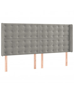 Giroletto a Molle con Materasso Grigio Chiaro 200x200cm Velluto