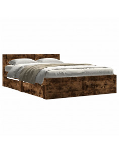 Giroletto con Testiera Rovere Fumo 135x190 cm Legno Multistrato 2