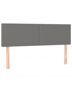 Giroletto a Molle con Materasso Grigio Scuro 140x190 cm Tessuto