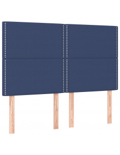 Giroletto a Molle con Materasso Blu 140x200 cm in Tessuto