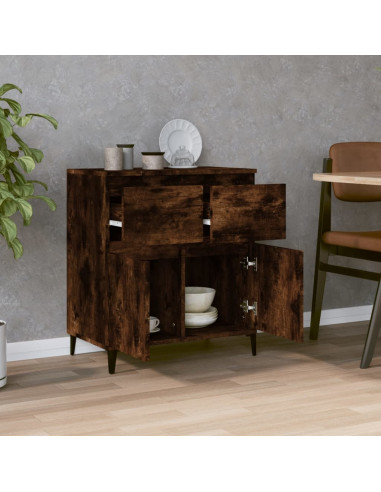 Credenza Rovere Fumo 60x35x70 cm in Legno Multistrato