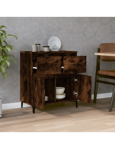 Credenza Rovere Fumo 60x35x70 cm in Legno Multistrato
