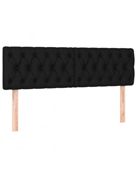 Giroletto a Molle con Materasso Nero 160x200 cm in Tessuto