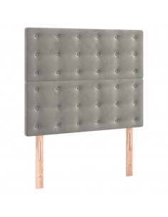 Giroletto a Molle con Materasso Grigio Chiaro 90x190 cm Velluto