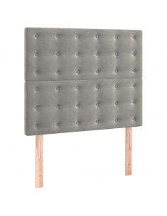 Giroletto a Molle con Materasso Grigio Chiaro 90x200 cm Velluto