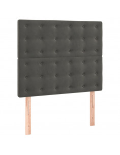 Giroletto a Molle con Materasso Grigio Scuro 90x200 cm Velluto