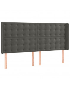 Giroletto a Molle con Materasso Grigio Scuro 180x200 cm Velluto