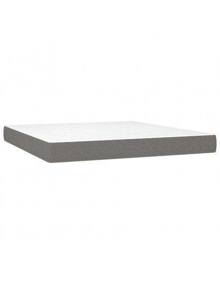 Giroletto a Molle con Materasso Grigio Scuro 180x200 cm Tessuto