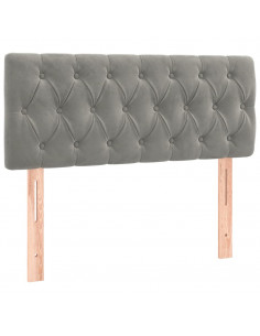 Giroletto a Molle con Materasso Grigio Chiaro 90x200 cm Velluto