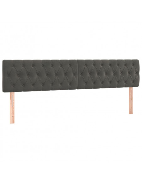 Giroletto a Molle con Materasso Grigio Scuro 200x200 cm Velluto