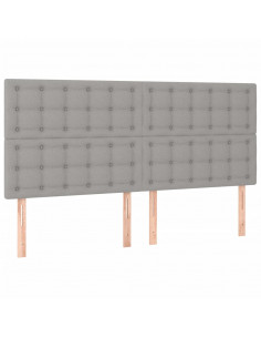 Giroletto a Molle con Materasso Grigio Chiaro180x200 cm Tessuto