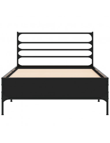 Giroletto Nero 100x200 cm in Legno Multistrato e Metallo