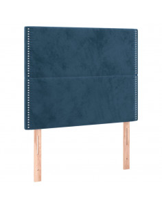 Giroletto a Molle con Materasso Blu Scuro 90x190 cm in Velluto