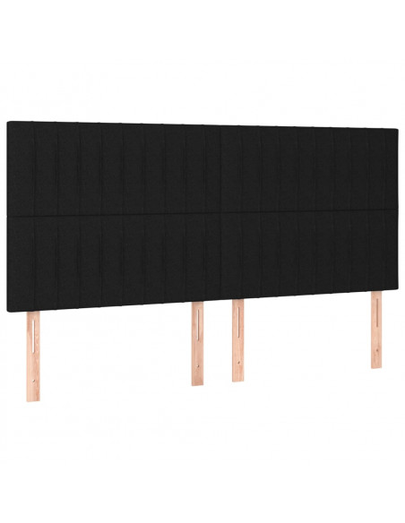 Giroletto a Molle con Materasso Nero 160x200 cm in Tessuto