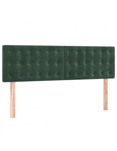 Giroletto a Molle con Materasso Verde Scuro 140x200 cm Velluto