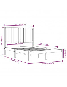 Giroletto Bianco in Legno Massello 120x190 cm Small Double