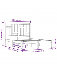 Giroletto Bianco in Legno Massello 120x190 cm Small Double