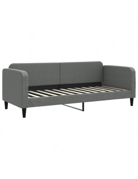Divano Letto con Letto Estraibile Grigio Scuro 80x200 Tessuto