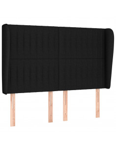 Giroletto a Molle con Materasso Nero 140x190 cm in Tessuto