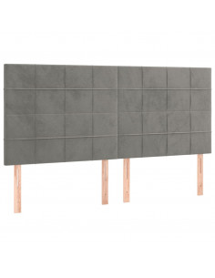 Giroletto a Molle con Materasso Grigio Chiaro 160x200cm Velluto