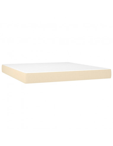Giroletto a Molle con Materasso Crema 160x200 cm in Tessuto