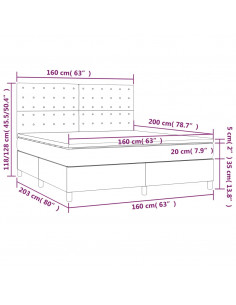 Giroletto a Molle con Materasso Tortora 160x200 cm in Tessuto