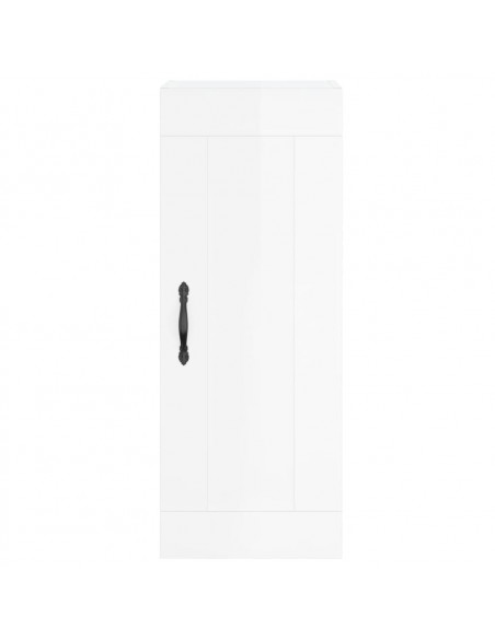 Credenza 34,5x34x180 cm in Legno Multistrato Bianco Lucido