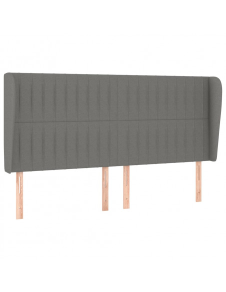 Giroletto a Molle con Materasso Grigio Scuro 160x200 cm Tessuto