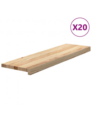 Gradini 20 pz 90x25x2 cm in Rovere Massello Non Trattato