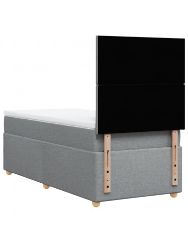 Giroletto a Molle con Materasso Grigio Chiaro100x200 cm Tessuto