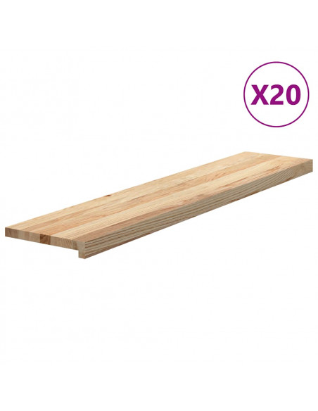 Gradini 20 pz 120x30x2 cm in Rovere Massello Non Trattato