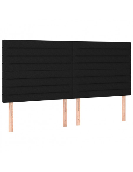 Giroletto a Molle con Materasso Nero 180x200 cm in Tessuto