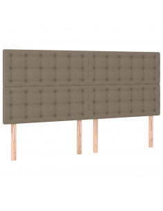 Giroletto a Molle con Materasso Tortora 200x200 cm in Tessuto