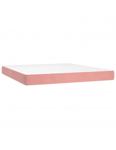 Giroletto a Molle con Materasso Rosa 180x200 cm in Velluto