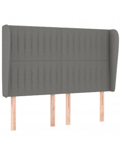 Giroletto a Molle con Materasso Grigio Scuro 140x190 cm Tessuto