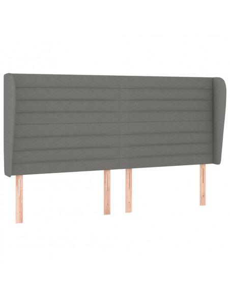 Giroletto a Molle con Materasso Grigio Scuro 180x200 cm Tessuto