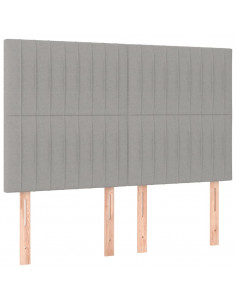 Giroletto a Molle con Materasso Grigio Chiaro 140x190cm Tessuto