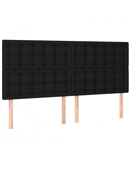Giroletto a Molle con Materasso Nero 160x200 cm in Tessuto